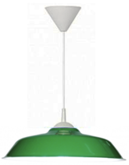Luminária Chapéu Chinês 12” Verde c/ Pendente Branco